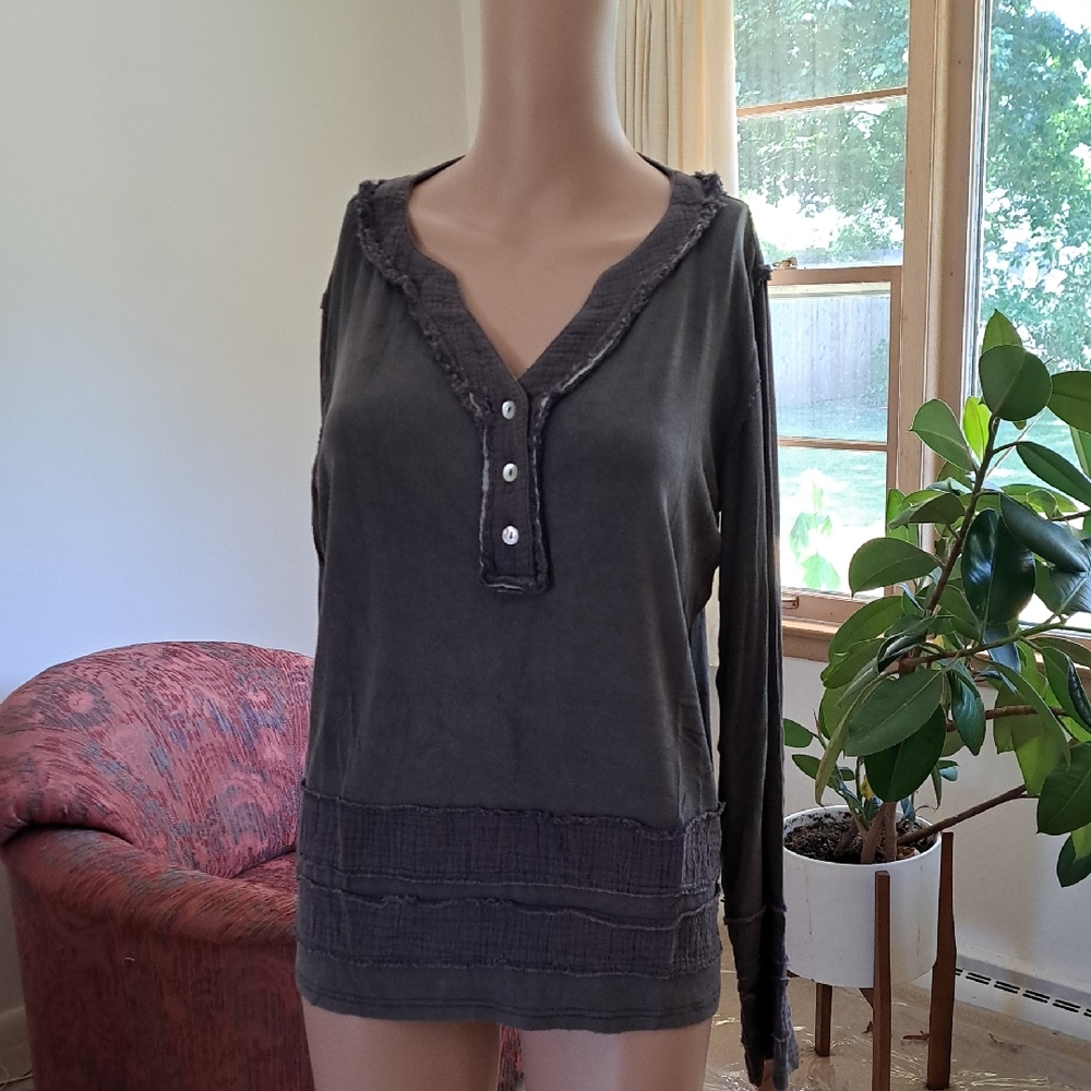 POL S PTP 20"Women's Gray Long Sleeve Top